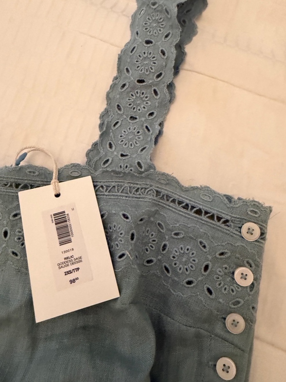 Little Moon Eyelet Camisole in Goddess Sage 2XS NWT - Picture 2 of 4
